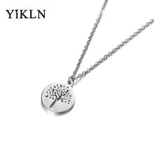 YiKLN Trendy Hollow Tree Pendant Necklaces Jewelry Classic Stainless Steel Chokers Necklace For Women Girls Collier YN17048 2024 - buy cheap