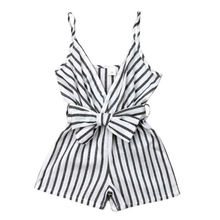 Summer Baby Rompers Newborn Kid Baby Girl Striped Strap Romper Sunsuit Bow Outfit Girls Clothes 2024 - buy cheap