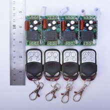 220v 1ch interruptor de energia sem fio sistema 4 receptor & 4 transmissores controle remoto 10a estado de saída ajustado