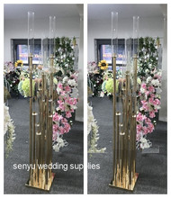 Высокая золотая металлическая стойка цветов для свадьбы центральная часть для украшения senyu0412 2024 - купить недорого