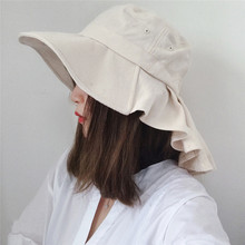 Женские ведра шапки для улицы защита большая боковая шляпа от солнца для дам модная удобная складная кепка для женщин 2024 - купить недорого