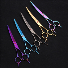 8" 21cm Japan 440C Customize Logo Professional Pets Hairdressing Shears Scissors For Dog Grooming UP Curved Cutting Shears C4003 2024 - buy cheap