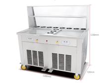 Ice frying machine thailand fry ice cream machine rolled ice cream machine double square pan with 11 fruit tanks 2024 - buy cheap