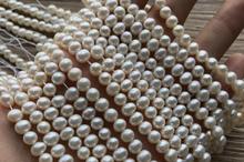 Genuine AAA Natural Pearl 8x9mm Bright White freshwater pearl loose beads DIY gift one strands Hole Approx 1mm 36cm 15'' 2024 - buy cheap