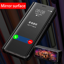 Funda con tapa de espejo para Huawei Y9 Prime Y7 Y6 Y5 2019 2018, carcasa trasera de cuero para Honer 10 Lite 20 10i 8X 8C 8A 8S 7A Pro Play 2024 - compra barato