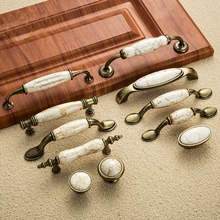 2 pcs Antique Furniture Handles Marble Vein Knobs Handles Ceramic Handles for Kitchen Cupboards Cabinet Door knobs Drawer Pulls 2024 - buy cheap