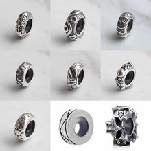 925 Sterling Silver Spacers Beads with Rubber DIY Charms For Woman Style Snake Chain Bracelets Jewelry Findings 2024 - buy cheap