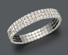 3 Rows Bling Crystal Rhinestone Stretch Bracelet 2024 - buy cheap