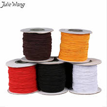 Julie Wang 5Meters Colorful Elastic Polyester Cords White Black Five Color 1mm 2mm Optional DIY Bead Bracelet Jewelry Findings 2024 - buy cheap