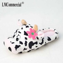 Men&Women Indoor Soft Shoes cow Slippers Winter Warm Cotton Plush Special custom Slipper Cartoon Slipper floor lovers shoes 2024 - buy cheap