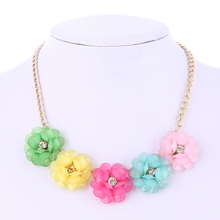 Luxury Colorful Crystal Bohemian Flower Necklace For Women Collar Collier Femme Maxi Statement Necklaces Jewelry 2024 - buy cheap