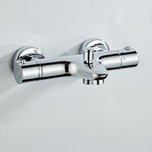 Bathroom Bath Shower Faucets Water Control Valve Wall Mounted Thermostatic Valve Mixer Faucet Tap Chrome Thermostatic shower tap 2024 - buy cheap