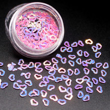 NEW Nail Art Glitter 1 Box Mixed Color 12 Designs Mini Heart Hot Fashion Shining Manicure Glitter Sequins Nail Decoration Pink 2024 - buy cheap