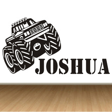 Monster Truck Personalised Any Name Kids Bedroom Wall Sticker Children Vinyl Decal Home Decor 2024 - buy cheap