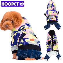 HOOPET Winter Warm Camouflage Dog Cat Skiwear Hoodie Fleece Lined Coat Puppy Sweater Jumpsuit Clothes Apparel Pet Jacket Costume 2024 - buy cheap