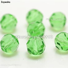Isywaka-Cuentas redondas de cristal austriaco facetadas para hacer pulseras, accesorios para hacer manualidades, Color verde claro, 10mm, 70 Uds. 2024 - compra barato