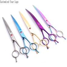 8.0" Customized Logo JP Stainless Cats Hair Shears Dogs Grooming Scissors Down Curved Scissors Pets Shears Animal Scissors C4003 2024 - buy cheap