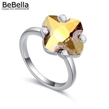 Кольцо с кристаллами BeBella, в форме цветка, для вечеринок, ювелирных изделий, из австрийских кристаллов Сваровски, 3 цвета, рождественский подарок для девочек 2024 - купить недорого