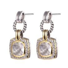 New Arrival White Crystal Zircon Women Earrings 925 Sterling Silver   Earrings TE732 2024 - buy cheap
