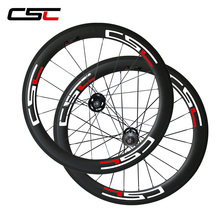 700C full carbon fixed gear bicycle wheelset 60mm 23mm Clincher carbon Track bike wheels with pillar 1420 or sapim spokes 2024 - buy cheap