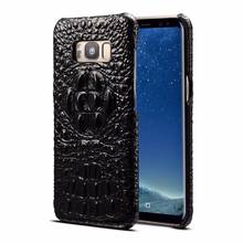 OUJINUO задняя крышка из натуральной кожи с крокодиловым узором для Samsung Galaxy S8 plus Note 8 роскошные чехлы для телефонов из крокодиловой кожи 2024 - купить недорого