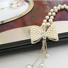 2013 New Arrival Hot Selling Cute Pearl Beads Butterfly Bow Pendent Necklace N233 2024 - buy cheap