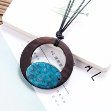 Vintage Jewelry Wood Pendant Long Necklace for Women Suspension Choker Necklaces Pendants rope Chains Alloy Jewellery colar 2021 2024 - buy cheap