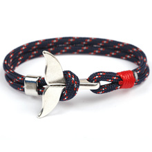 Fashion Whale Tail Anchor Bracelets Men Women Charm Nautical Survival Rope Chain Paracord Bracelet Male Wrap Metal Hooks SL005 2024 - buy cheap