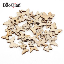 30pcs Natural Wooden Mixed Size Butterflies Cutouts DIY Wood Craft Embellishments Scrapbooking Art Wedding Decoration 2024 - buy cheap