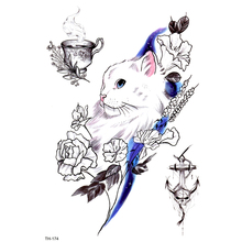 5 шт., водостойкие Временные татуировки для мужчин, кошка и цветок 2024 - купить недорого