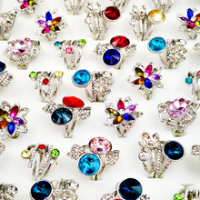 10Pcs Women's Rings Flower Element Rhinestone Ring Mixed Style Wholesale Rings Lots Fashion Women Jewelry LR4171 2024 - buy cheap