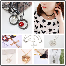 multi Styles Choose Gothic Choker Neckalce Free Shipping New Fashion Cross flower heart Pendant Necklace Crystal Necklace Women 2024 - buy cheap