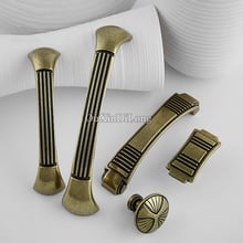 Vintage 2PCS European Retro Kitchen Cabinet Door Handles Cupboard Wardrobe Dresser Drawer Cabinet Pulls Handles and Knobs Bronze 2024 - buy cheap