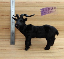 Juguete de simulación creativa de oveja negra, modelo grande de cabra, resina y piel, muñeca, regalo, alrededor de 38x29cm, 2164 2024 - compra barato