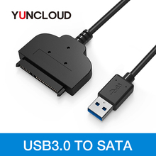 Адаптер YUNCLOUD USB к Sata, кабель-конвертер, 22 pin, серия ATA III к USB 3,0 адаптеры для 2,5 "SATA HDD SSD жесткий диск 2024 - купить недорого