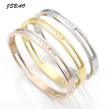 JSBAO Top Qualidade de Aço Inoxidável de Ouro/Ouro Rosa/Cor Prata Pulseira das Mulheres Pulseira Da Moda Para As Mulheres jóias 2024 - compre barato