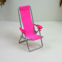 11.5 inch Foldable Deckchair Accessories For Doll Dollhouse Furniture Swim For House Lounge Pink Rose Beach Chair 2024 - compre barato