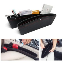 AUTOYOUTH Seat Pocket Car Gap Filler Console Caddy Catcher Item PU Leather Car Storage Box Seat Side Pocket Pack of 2 For SUV 2024 - buy cheap