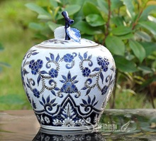 Guci Jingdezhen-latas de cubierta de cerámica, tanque de almacenamiento de porcelana blanca Azul Antiguo manzana, latas de azúcar, ollas de té, porcelana de comercio exterior 2024 - compra barato