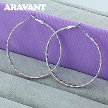 New Fashion 925 Silver Twisted Big Hoop Earrings For Women Silver Jewelry 2024 - buy cheap