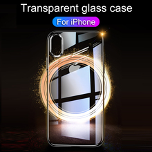 Чехол из закаленного стекла для iPhone 6 7 8 plus X XS MAX XR, стеклянный чехол для iPhone 7 x R 6 8 plus xs max, чехол для телефона, чехол для iPhone 7 2024 - купить недорого