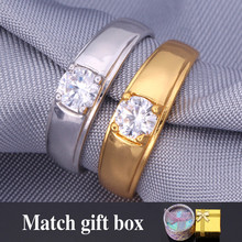 Anéis de casamento mulheres homens tendência cor dourada zircônia cúbica cristal joias vintage anéis r105 2024 - compre barato