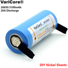 VariCore 26650 5100mAh Li-ion 3.7v Rechargeable Battery Discharge 20A 3.6V Power batteries + DIY Nickel Sheets 2024 - buy cheap