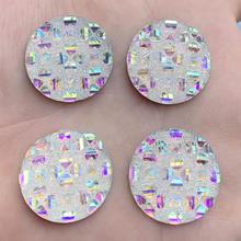 Piedras de cristal redondas de resina AB para manualidades, 12 Uds., 25mm, Strass para álbum de recortes sin Hotfix 2024 - compra barato