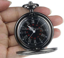 50pcs/lot Hot Sale  Retro Black Pocket Watch Dual Scale Flip Pocket Watchss Christmas and New Year Promotion 2024 - buy cheap