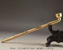 Продуманная китайская латунная старая ручная работа дракон феникс экзорцист благоприятный инструмент для курения трубки 2024 - купить недорого