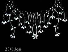 2pcs/lot  hot fix motif iron on crystal transfers design hot fix rhinestone accessories appliques for neckline 2024 - buy cheap