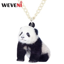 WEVENI-Collar con colgante de Panda para mujer y niña, joyería acrílica, bisutería de Anime, Regalo novedoso 2024 - compra barato