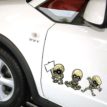 Aliauto Funny Skull Car Stickers Action 3 Combination Ghost Rider Cover Scratches Decal For Volkswagen Skoda Golf Kia Hyundai 2024 - buy cheap