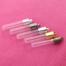 mini pendant  7X30mm tube rice vial glass wishing bottle & metal cap(need glue)/100pcs 2024 - buy cheap